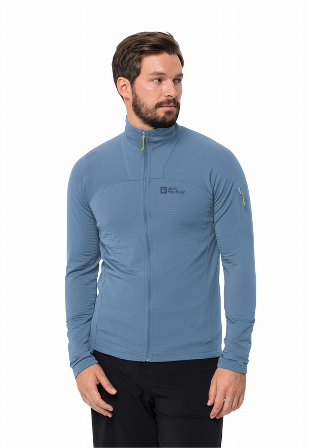 Blue Men Jack Wolfskin Prelight Fz Fleece Jackets | 22144748