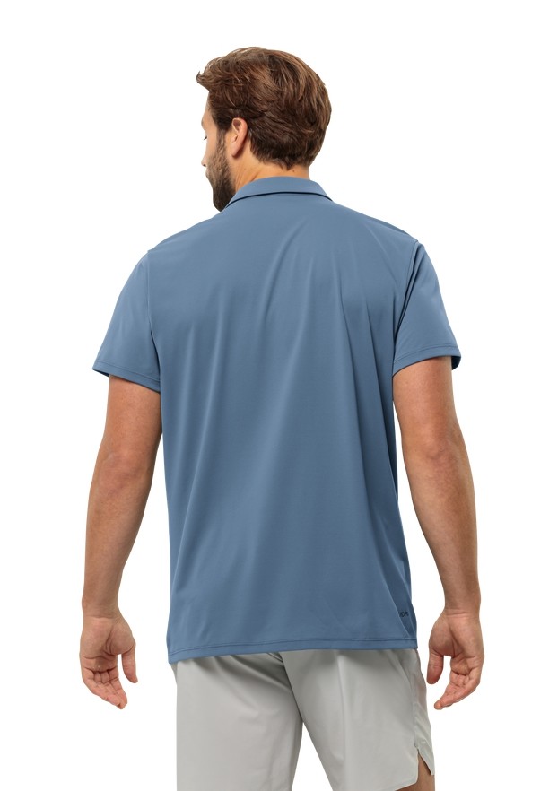Blue Men Jack Wolfskin Prelight Trail Polo Shirts | 53205944