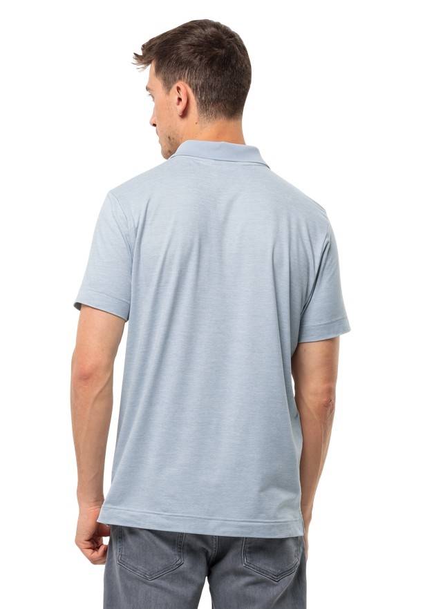 Blue Men Jack Wolfskin Travel Polo Shirts | 16447825