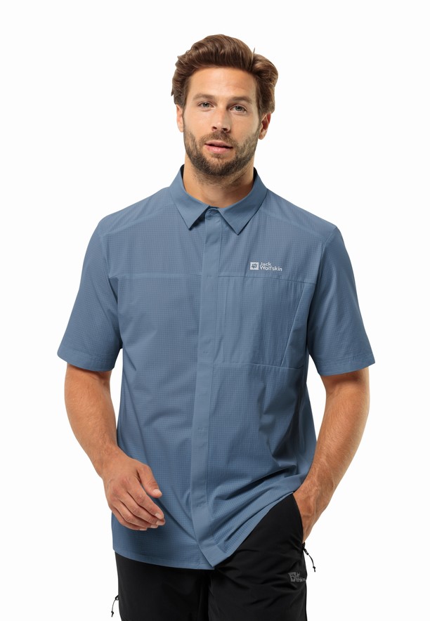 Blue Men Jack Wolfskin Vandra S/s Shirts | 56047015