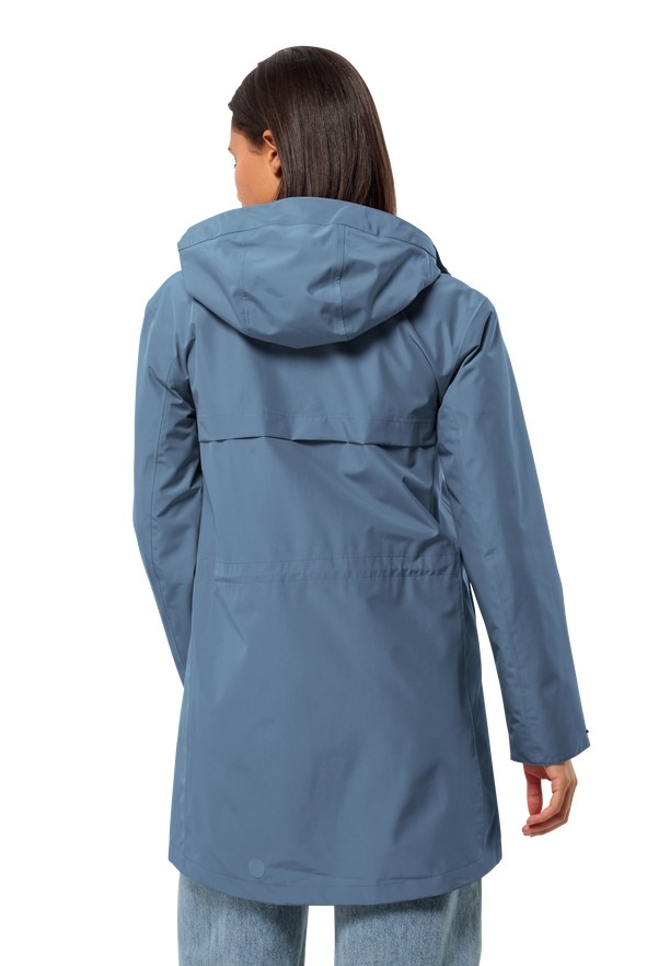 Blue Women Jack Wolfskin Cape West Rain Coats | 95957885
