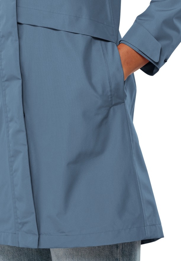 Blue Women Jack Wolfskin Cape West Rain Coats | 95957885