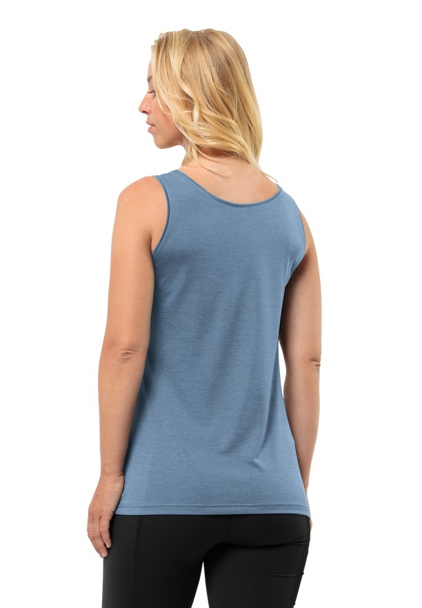 Blue Women Jack Wolfskin Crosstrail Tank Top | 51092872