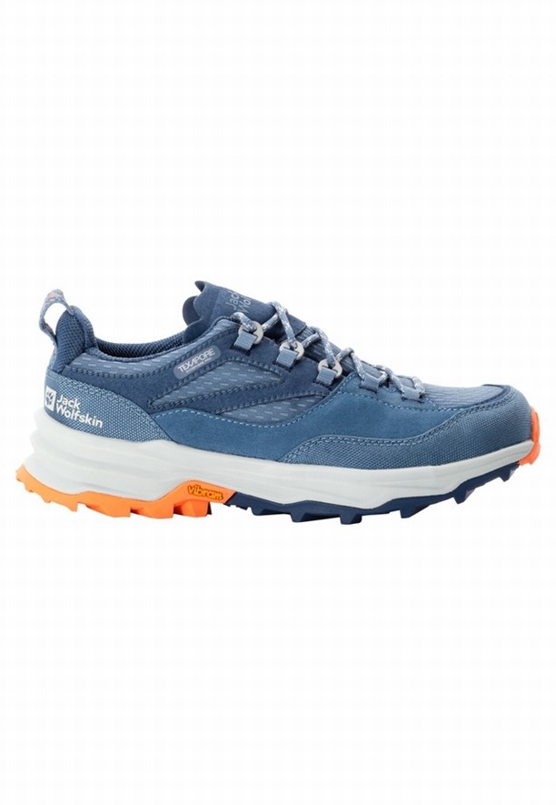 Blue Women Jack Wolfskin Cyrox Texapore Low Hiking Shoes | 39065765