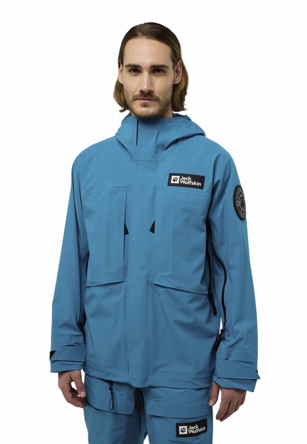 Blue Women Jack Wolfskin Expdn 3l Rain Jackets | 60294814