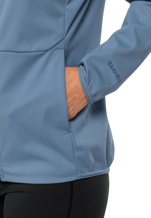 Blue Women Jack Wolfskin Feldberg Hoody Softshell Jackets | 18731724