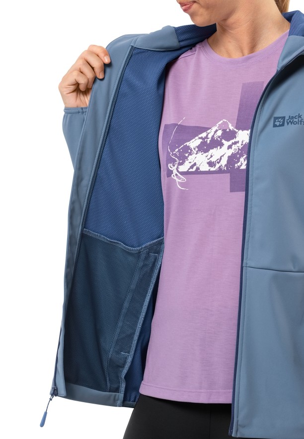 Blue Women Jack Wolfskin Feldberg Hoody Softshell Jackets | 18731724