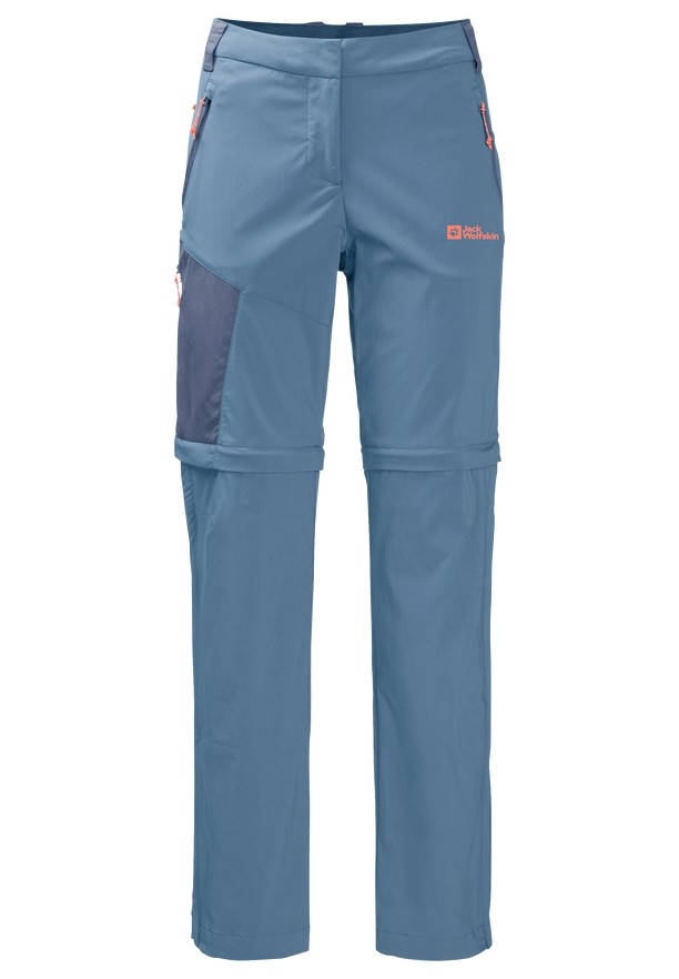 Blue Women Jack Wolfskin Glastal Zip Away Hiking Pants | 17445056
