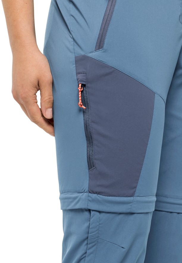 Blue Women Jack Wolfskin Glastal Zip Away Hiking Pants | 17445056