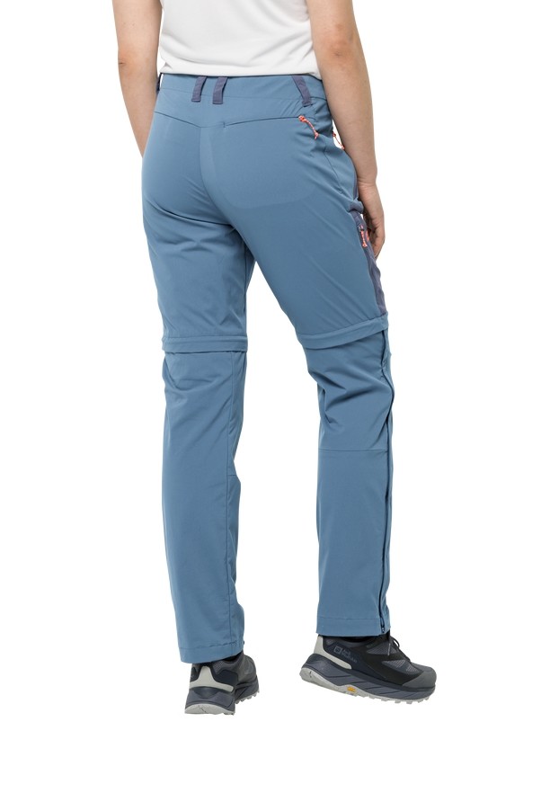 Blue Women Jack Wolfskin Glastal Zip Away Hiking Pants | 17445056