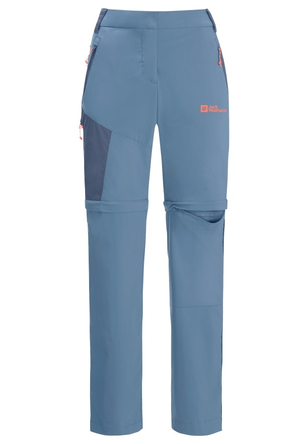 Blue Women Jack Wolfskin Glastal Zip Away Hiking Pants | 17445056