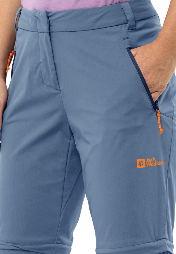 Blue Women Jack Wolfskin Glastal Zip Off Hiking Pants | 26755729