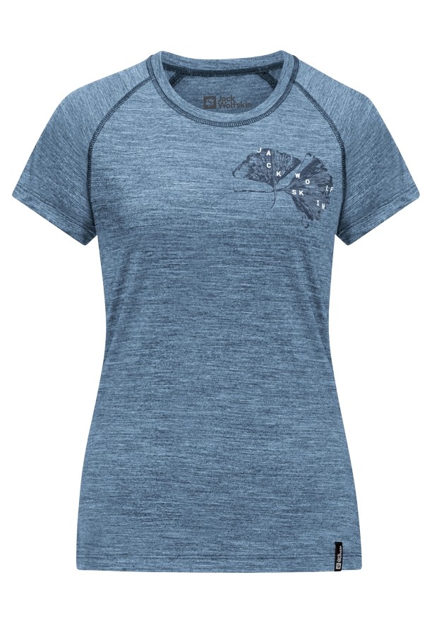 Blue Women Jack Wolfskin Kammweg Graphic S/s T Shirts | 10693432