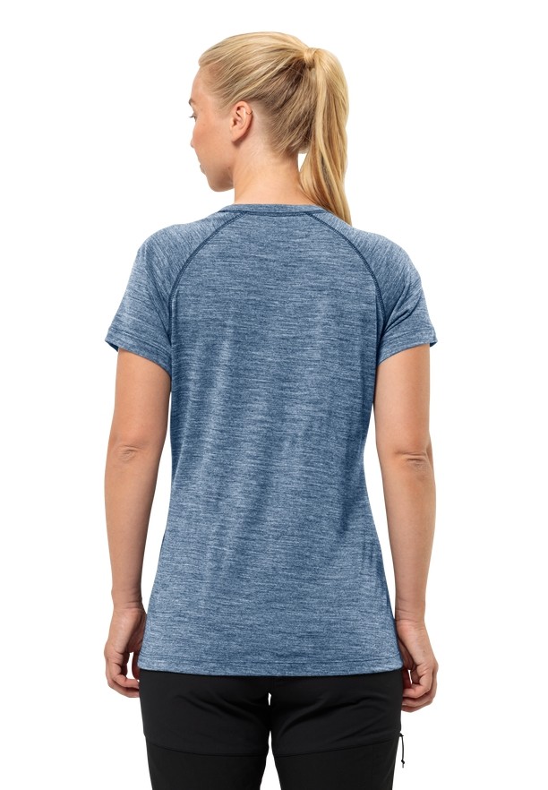 Blue Women Jack Wolfskin Kammweg Graphic S/s T Shirts | 10693432