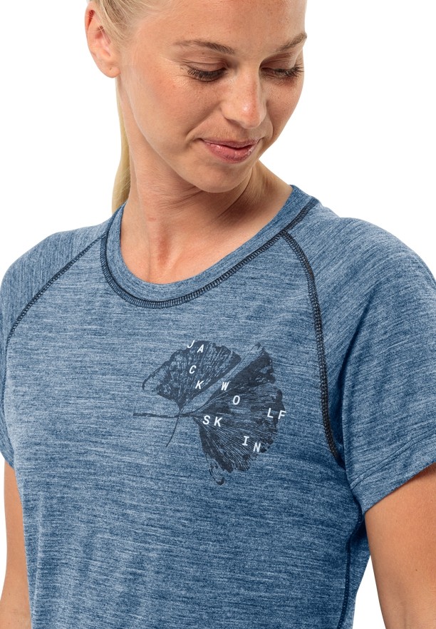 Blue Women Jack Wolfskin Kammweg Graphic S/s T Shirts | 10693432