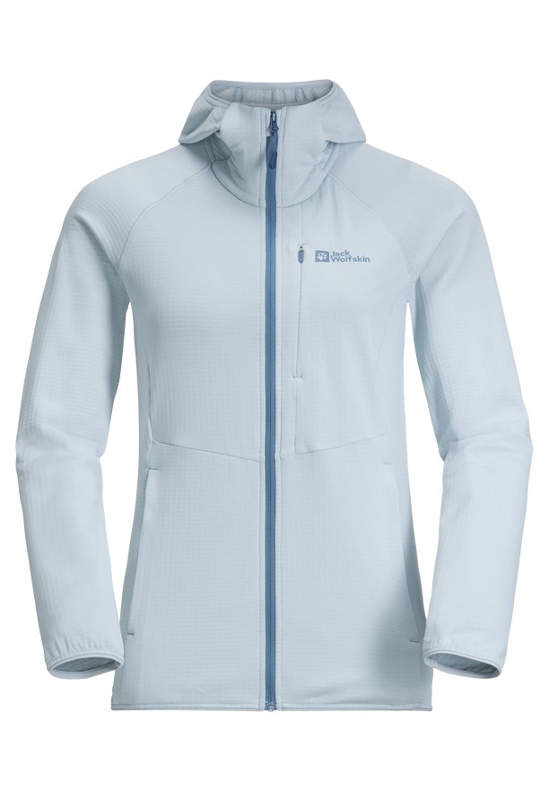 Blue Women Jack Wolfskin Kolbenberg Hooded Fz Fleece Jackets | 18387136
