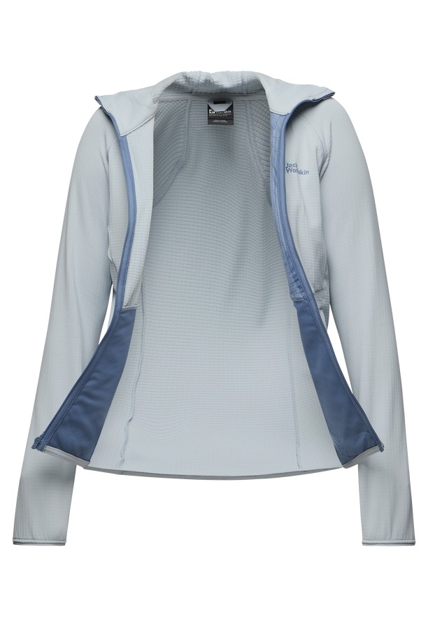 Blue Women Jack Wolfskin Kolbenberg Hooded Fz Fleece Jackets | 18387136