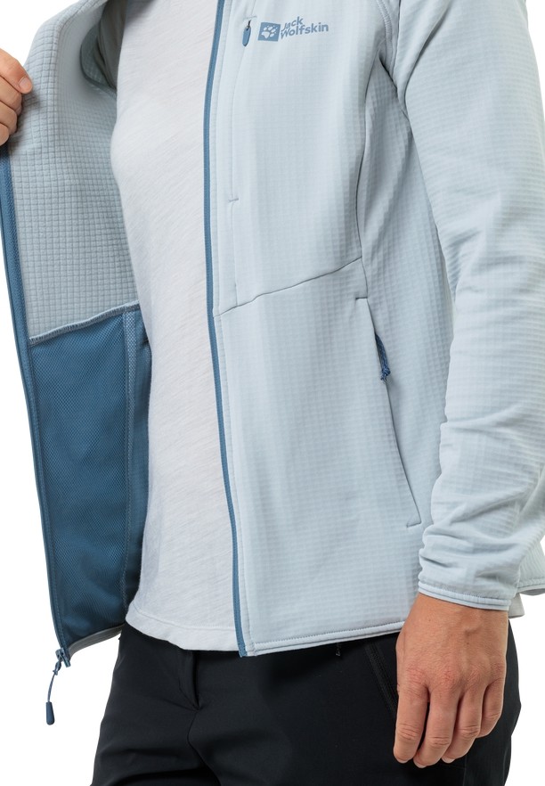 Blue Women Jack Wolfskin Kolbenberg Hooded Fz Fleece Jackets | 18387136