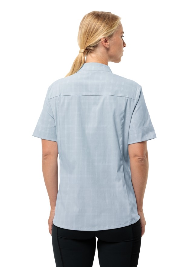 Blue Women Jack Wolfskin Norbo S/s Shirts | 47402336