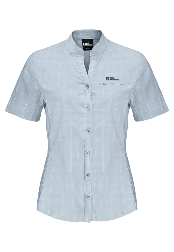 Blue Women Jack Wolfskin Norbo S/s Shirts | 47402336