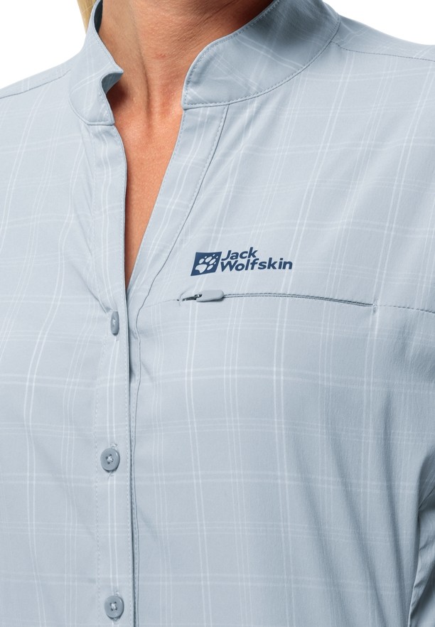 Blue Women Jack Wolfskin Norbo S/s Shirts | 47402336