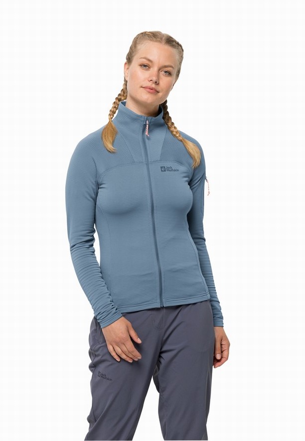 Blue Women Jack Wolfskin Prelight Fz Fleece Jackets | 53276022