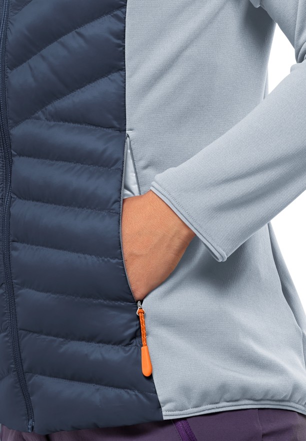 Blue Women Jack Wolfskin Routeburn Pro Hybrid Jackets | 68243999