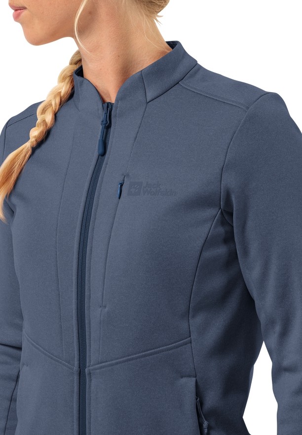 Blue Women Jack Wolfskin Tervern Fz Fleece Jackets | 45302109