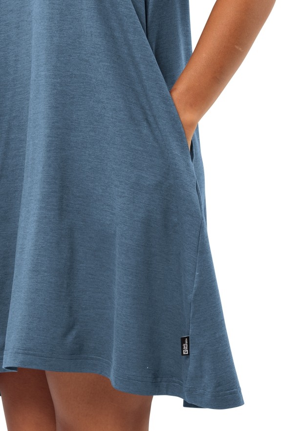 Blue Women Jack Wolfskin Travel Dress | 46588559