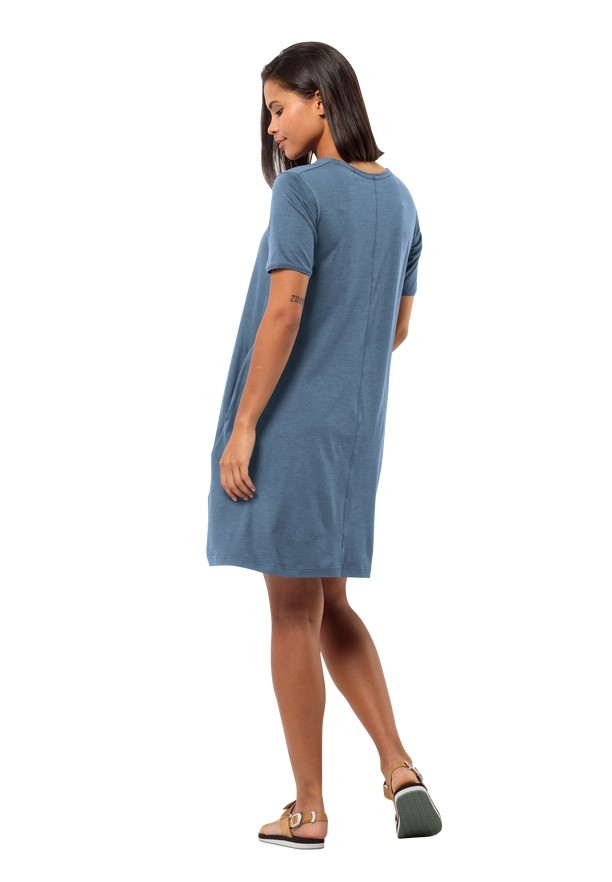 Blue Women Jack Wolfskin Travel Dress | 46588559