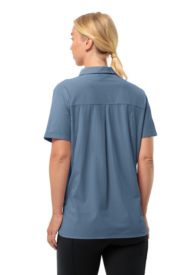 Blue Women Jack Wolfskin Vandra S/s Shirts | 84423360
