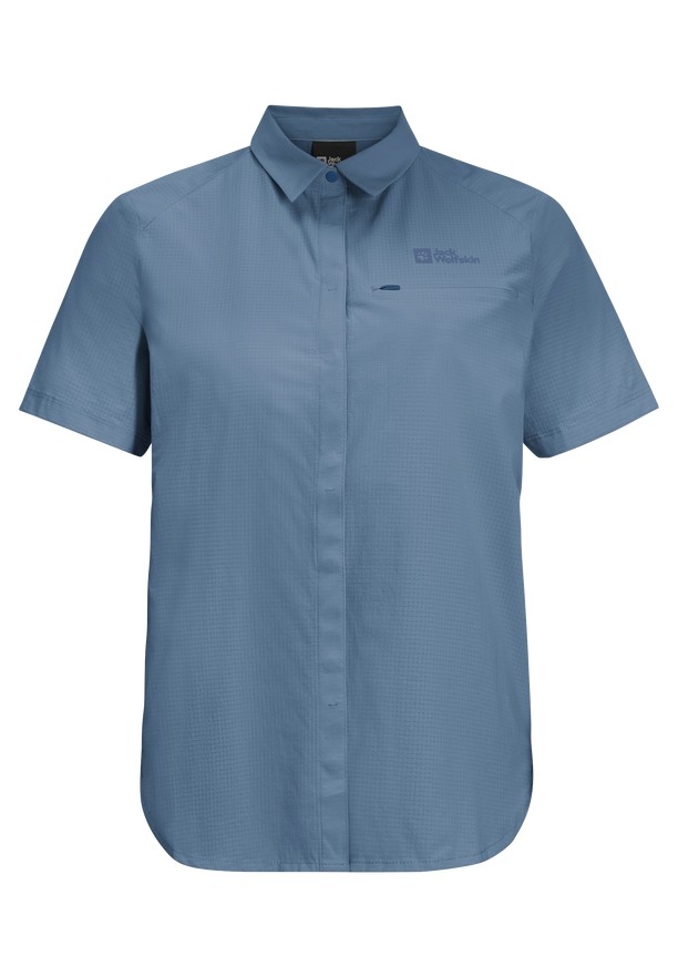 Blue Women Jack Wolfskin Vandra S/s Shirts | 84423360