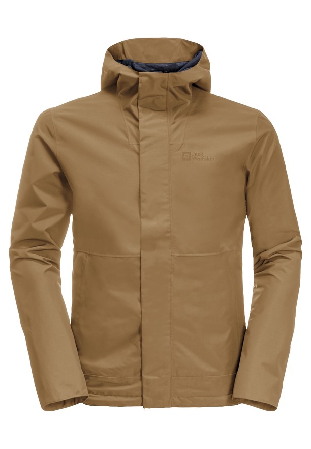 Brown Men Jack Wolfskin Baydream Rain Jackets | 42512525