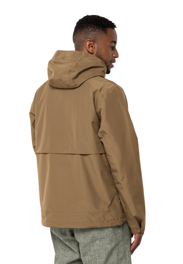 Brown Men Jack Wolfskin Baydream Rain Jackets | 42512525