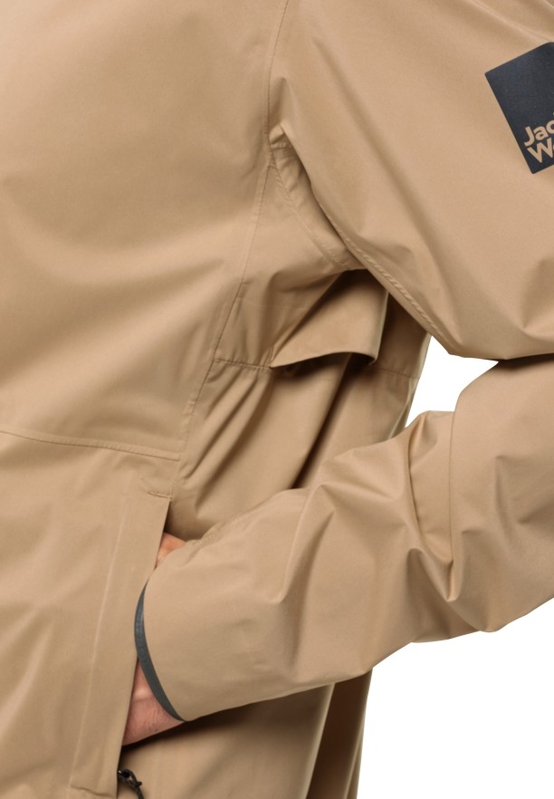 Brown Men Jack Wolfskin Bike Commute 2.5l Rain Jackets | 43049260