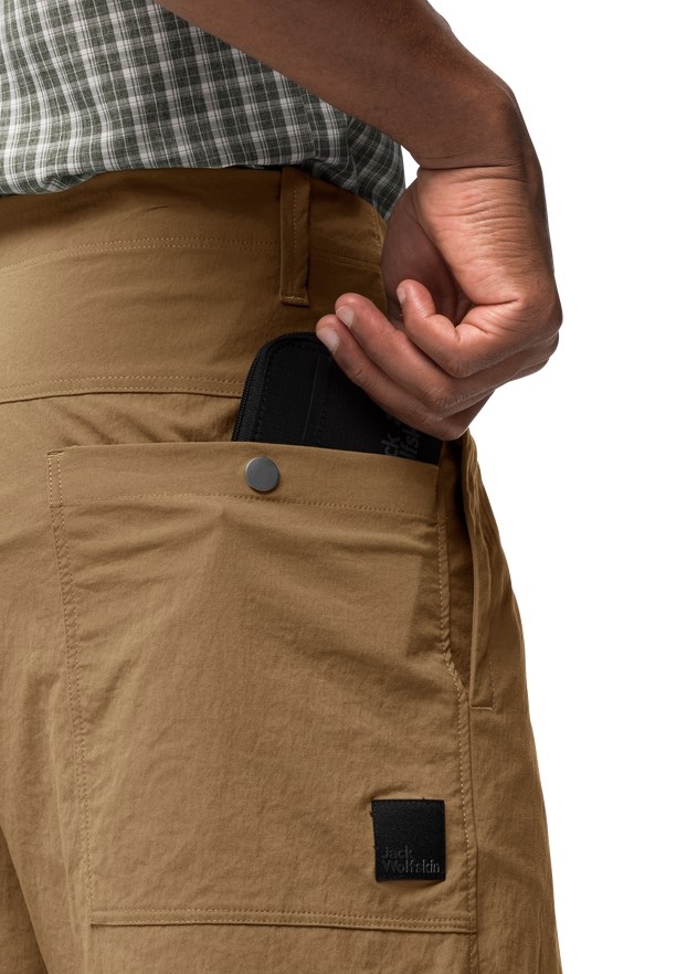 Brown Men Jack Wolfskin Desert Shorts | 69968616