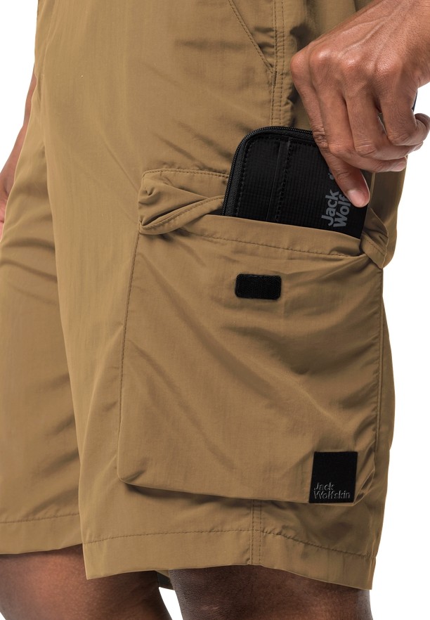 Brown Men Jack Wolfskin Kalahari Cargo Shorts | 46380560