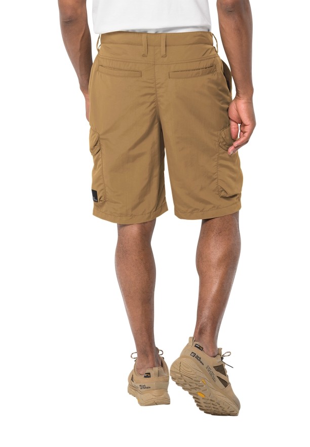 Brown Men Jack Wolfskin Kalahari Cargo Shorts | 46380560