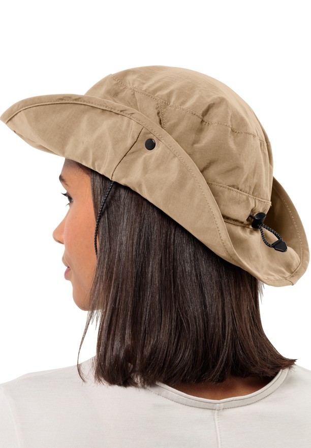 Brown Men Jack Wolfskin Mesh Bucket Hats | 70444130
