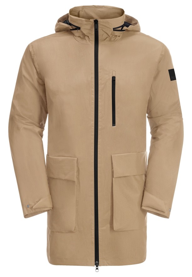Brown Men Jack Wolfskin Norden Port Coats | 27978355