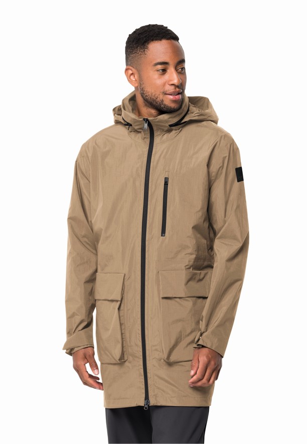 Brown Men Jack Wolfskin Norden Port Coats | 27978355