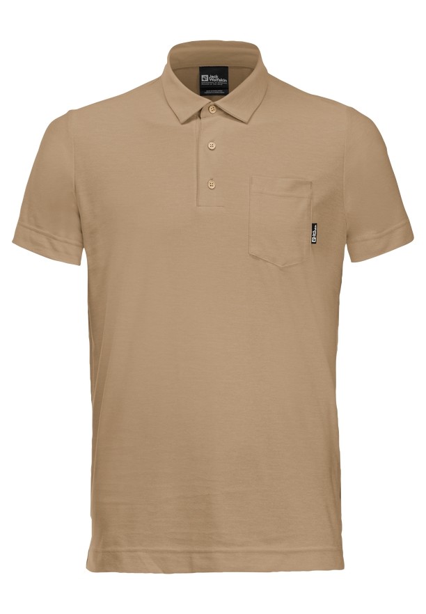 Brown Men Jack Wolfskin Terral Polo Shirts | 71516435