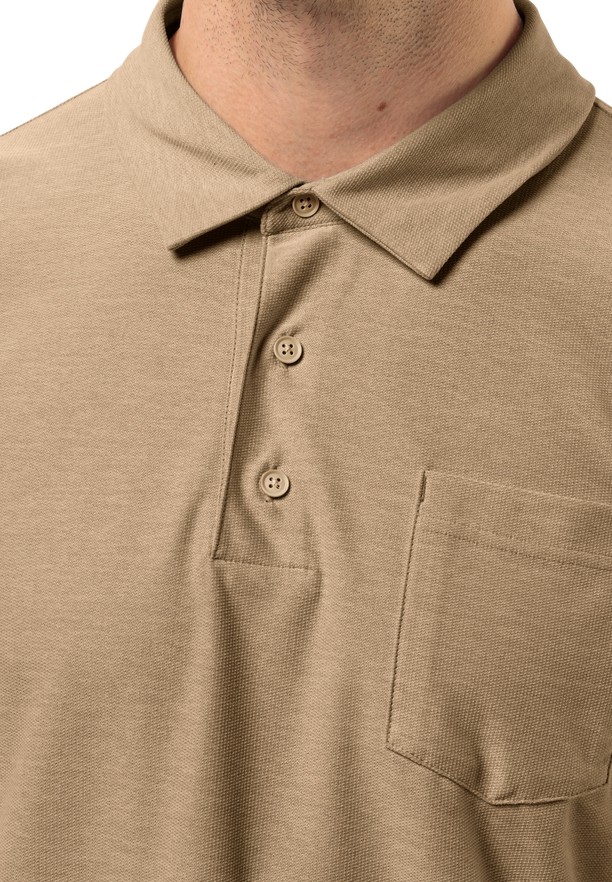 Brown Men Jack Wolfskin Terral Polo Shirts | 71516435