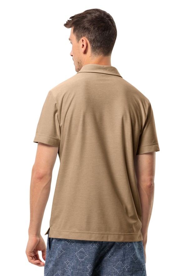Brown Men Jack Wolfskin Terral Polo Shirts | 71516435