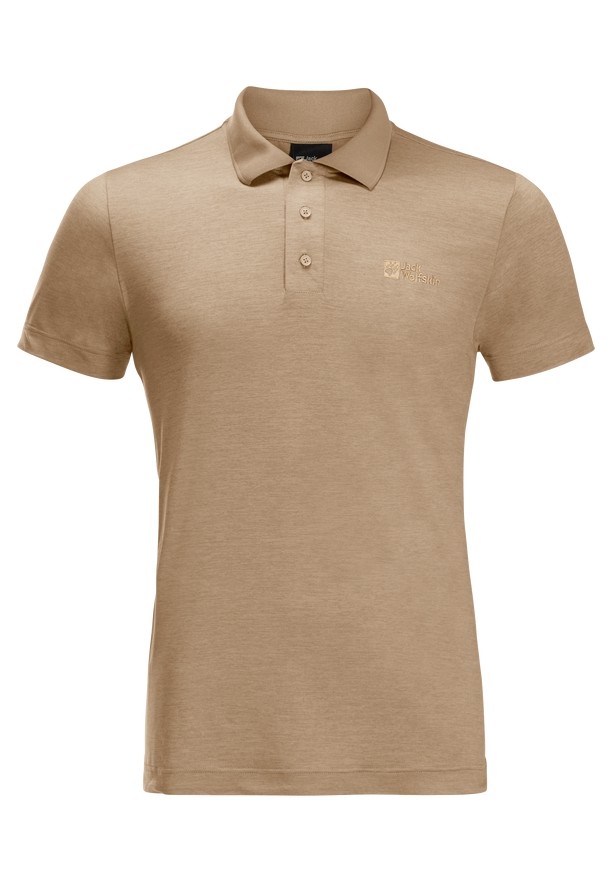 Brown Men Jack Wolfskin Travel Polo Shirts | 10054178