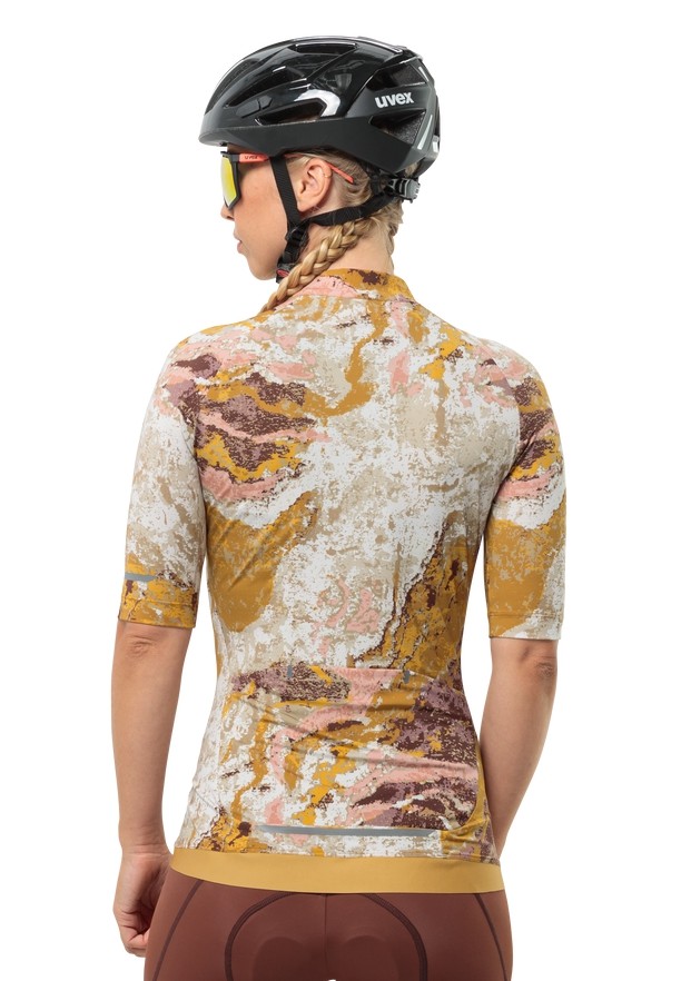 Brown Women Jack Wolfskin Gravex Printed Fz S/s Shirts | 43863408