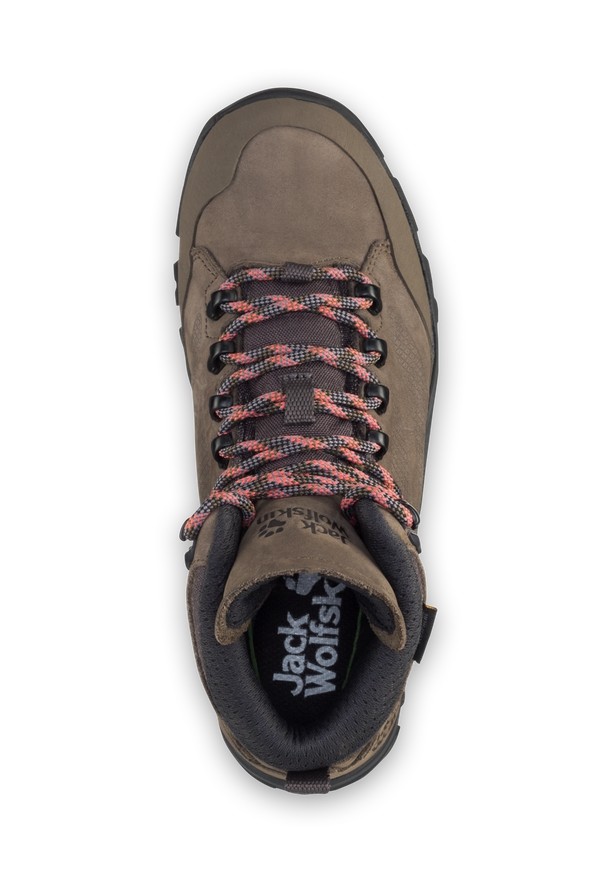 Brown Women Jack Wolfskin Rebellion Texapore Mid Hiking Shoes | 69118532