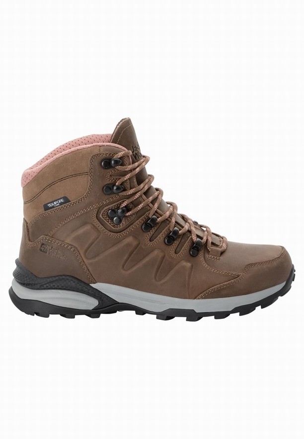 Brown Women Jack Wolfskin Refugio Prime Texapore Mid Hiking Shoes | 36587566