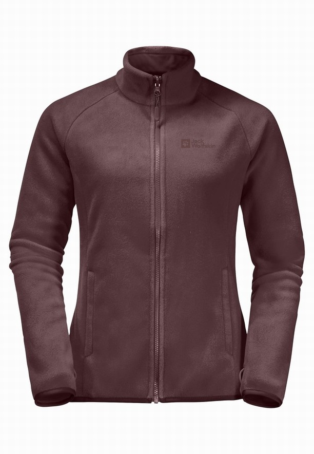 Burgundy Women Jack Wolfskin Moonrise Fz Fleece Jackets | 71084014