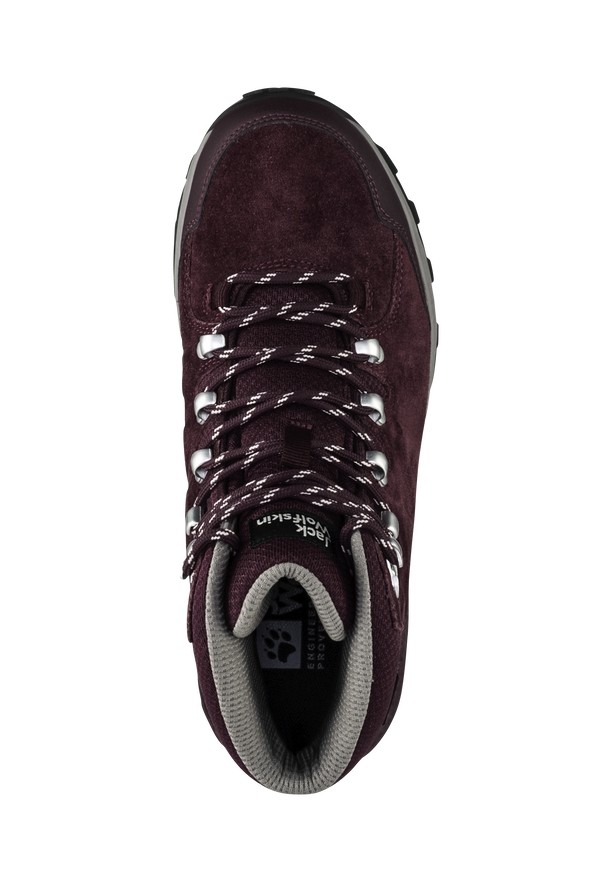 Burgundy Women Jack Wolfskin Refugio Texapore Mid Hiking Shoes | 88547514